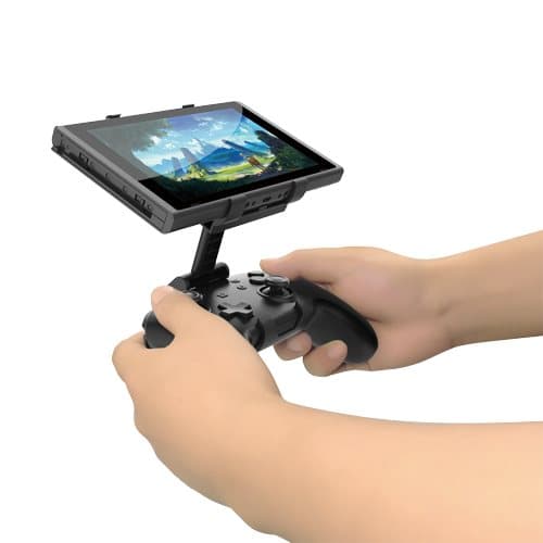 Justerbart håndholdt grep med stativ kompatibel med Nintendo Switch Pro Sort