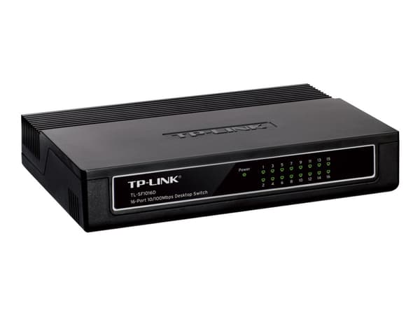 TP-Link TL-SF1016D, ohanterad, Fast Ethernet (10/100), full duplex, väggmonterbar