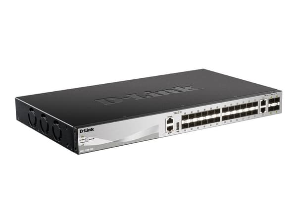 D-Link DGS 3130-30S - Switch - L3 Lite - Administrert - 24 x Gigabit SFP + 2 x 10 Gigabit Ethernet + 4 x 10 Gigabit SFP+ Grå
