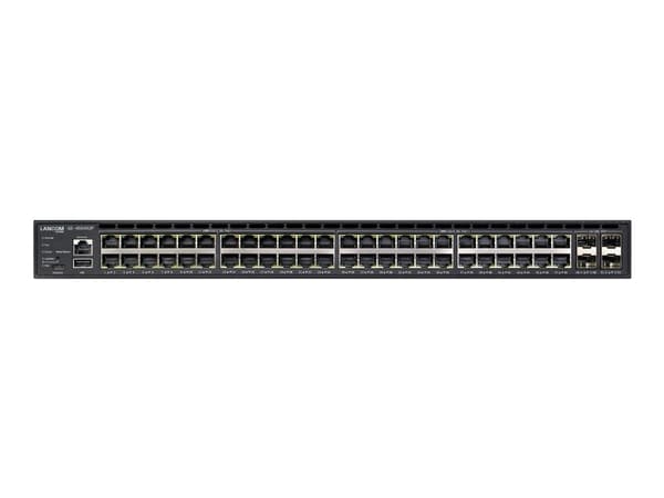 LANCOM GS-4554XUP - Switch - L3 - Administrerad - 24 x 100/1000/2.5G (PoE++) + 24 x 10/100/1000 (PoE+) + 4 x SFP+ + 2 x QSFP+ - skrivbordsmodell, rac Svart