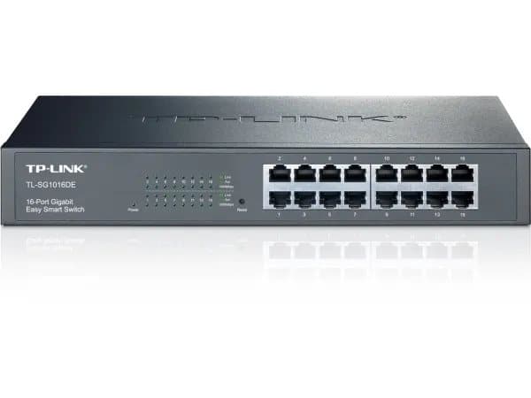 TP-Link JetStream TL-SG1016DE - Switch - Styrt - 16 x 10/100/1000 - rackmonterbar Sort