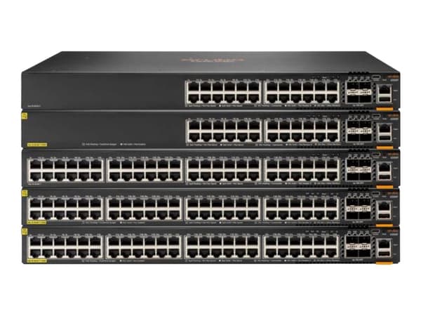 HPE Aruba 6200M 24G Class4 PoE 4SFP+ - Switch - L3 - Administrerad - 24 x 10/100/1000 (PoE+) + 4 x 1 Gigabit/10 Gigabit SFP+ (upplänk/stackning) - fr