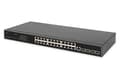 Miniatyrbild 1 av 6: Digitus 24 Port 10/100/1000 + 4SFP+ UPLINK-switch - 48,30 cm (19") - L2+-funktioner (DN-80223)