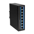 Miniatyrbild 1 av 6: LogiLink Industrial Fast Ethernet PoE Switch, 8-portars 10/100Base-TX RJ45, Plug & Play, svart metallhölje, - 1 st (NS201P)