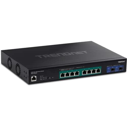 TRENDnet TPE 3102WS - Switch - L3 - Smart - 8 x 100/1000/2,5G (PoE+) + 2 x 10 Gigabit SFP+ - Rackmonterbar - PoE+ (240W) - TAA-kompatibel