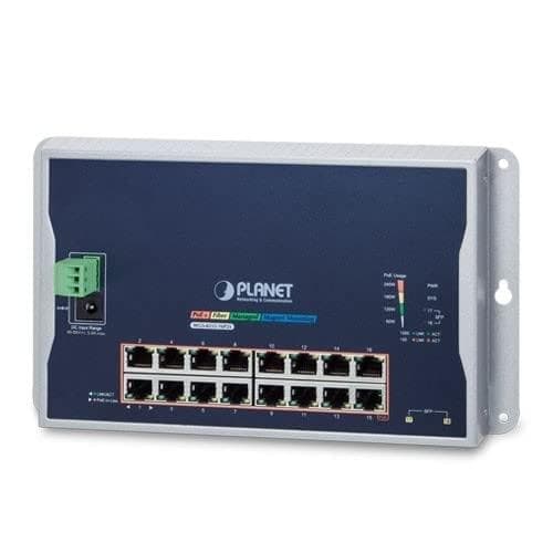 PLANET WGS-4215-16P2S Network Switch Managed L2 Gigabit Ethernet (10/100/1000) Power over Ethernet (PoE) Svart (WGS-4215-16P2S) Svart