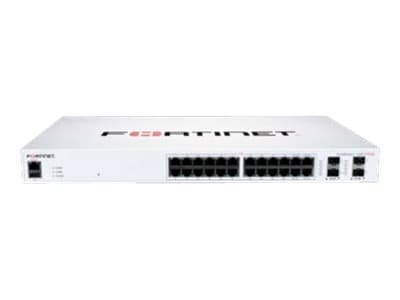 Fortinet FortiSwitch 124F-POE - Switch - Styrt - 12 x 10/100/1000 (PoE+) + 4 x 10 Gigabit SFP+ - luftflyt fra side til bakside - rackmonterbar - PoE+