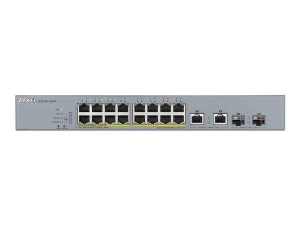 Zyxel GS1350-18HP - Switch - smart - 16 x 10/100/1000 (PoE+) + 2 x kombo for Gigabit Ethernet/Gigabit SFP - stasjonær - PoE+ (250 W)