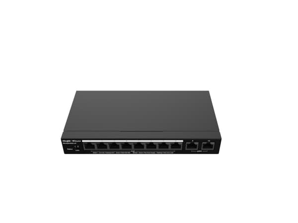 Haarukkakytkin|RUIJIE|Tyyppi L2|10x10Base-T / 100Base-TX / 1000Base-T|PoE+-liitännät 8|RG-ES210GC-LP