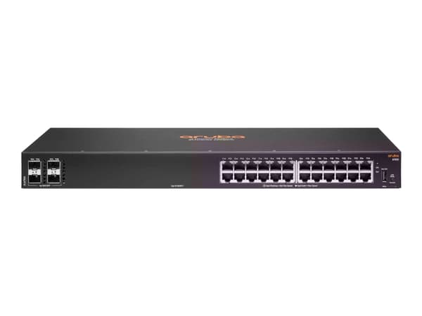 Šakotuvas Hewlett Packard (HP) Aruba 6100 JL678A 24x 10/100/1000-BASE-T ir 4x 1G/10G-SFP, 370 W PoE / PoE+