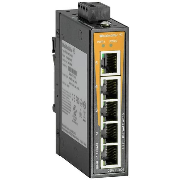 Weidmüller IE-SW-EL05-5TX Industrial Ethernet Switch 5 Port 100 MBit/s Svart, Orange