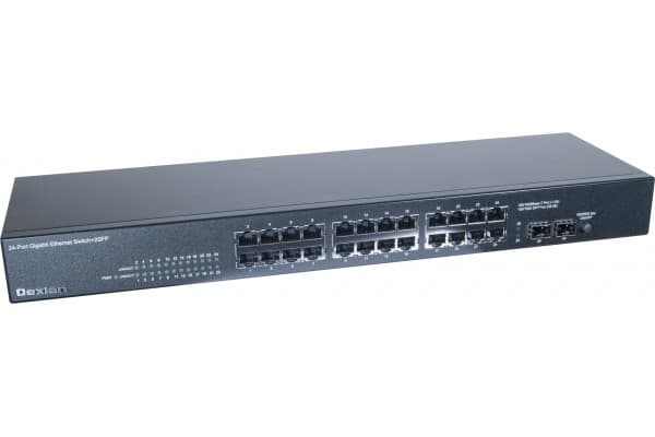 Dexlan 891026, ohanterad, Gigabit Ethernet (10/100/1000), rackmontering, 1U Svart