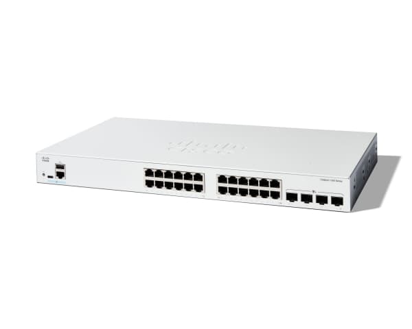 Cisco Catalyst 1300-24T-4X - Switch - L3 - Administrerad - 24 x 10/100/1000Base-T + 4 x 10 Gigabit SFP+ - rackmonterbar