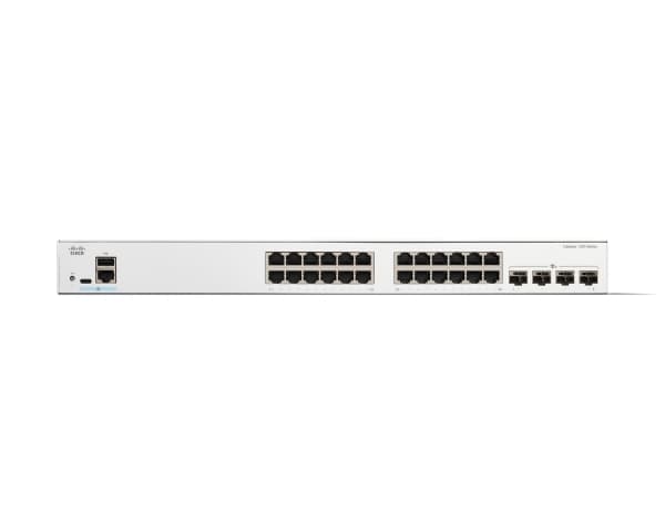 Cisco Catalyst 1300-24T-4X - Switch - L3 - Administrerad - 24 x 10/100/1000Base-T + 4 x 10 Gigabit SFP+ - rackmonterbar