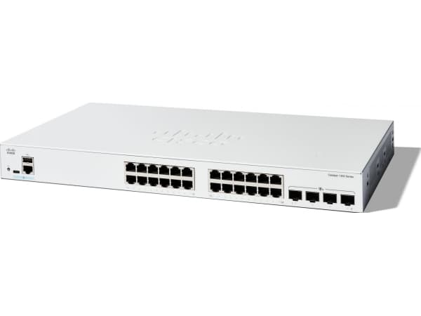 Cisco Catalyst 1300-24T-4X - Switch - L3 - Administrerad - 24 x 10/100/1000Base-T + 4 x 10 Gigabit SFP+ - rackmonterbar