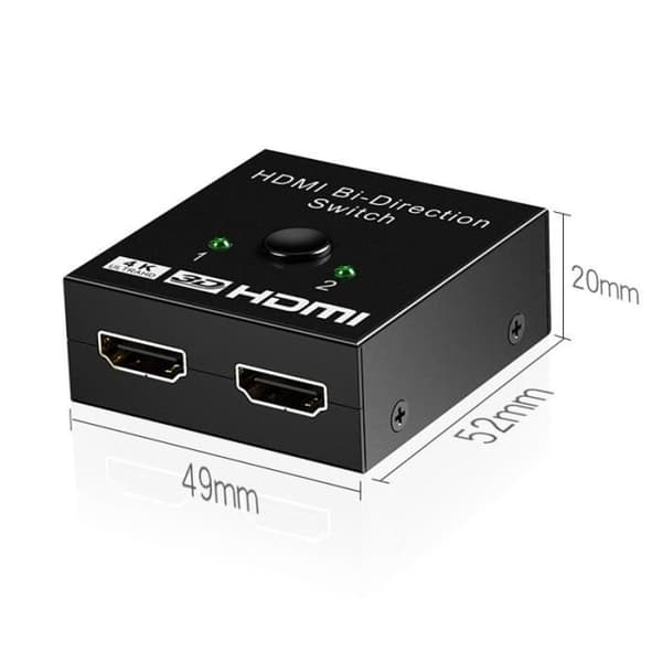 2-vägs 4K HDMI KVM splitter, 1x2-2x1 adapter, 2 i 1, för PS5-4-3 XBox TV, dator [D01076F]