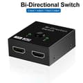 Miniatyrbild 1 av 4: HDMI-kompatibel 4K splitter, 1x2-2x1 dubbelriktad KVM-switch, 2 i 1 ut för PS4-3 TV-box [2E9F81A]