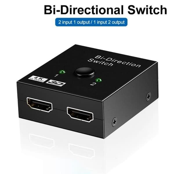 HDMI-kompatibel 4K splitter, 1x2-2x1 dubbelriktad KVM-switch, 2 i 1 ut för PS4-3 TV-box [2E9F81A]