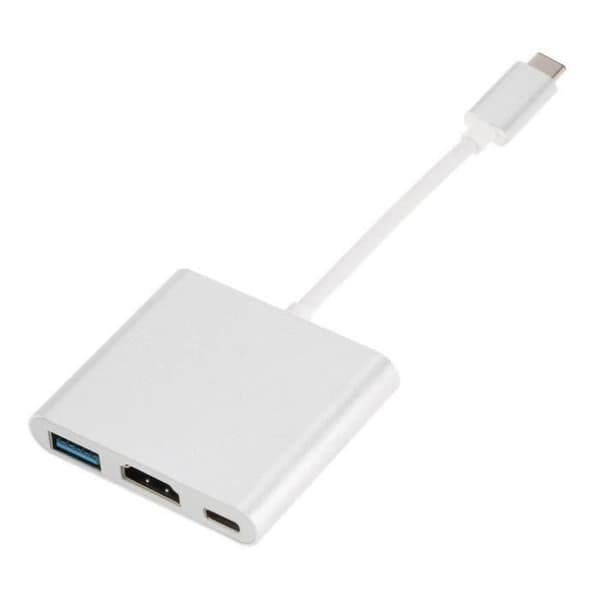 Hub Adapter USB 3.1 Typ-C hane till HDMI - USB 3.0 - USB-C - WhiteHub*AS