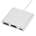 Miniatyrbild 4 av 4: Hub Adapter USB 3.1 Typ-C hane till HDMI - USB 3.0 - USB-C - WhiteHub*AS