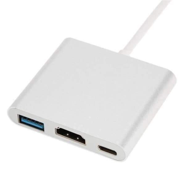Hub Adapter USB 3.1 Typ-C hane till HDMI - USB 3.0 - USB-C - WhiteHub*AS
