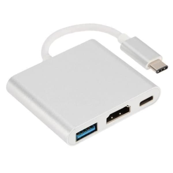 Hub Adapter USB 3.1 Typ-C hane till HDMI - USB 3.0 - USB-C - WhiteHub*AS