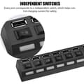 Miniatyrbild 3 av 4: USB 2.0 Hub 7 portar USB splitter Flera USB-portar Adapter Höghastighets 480mbps[360]