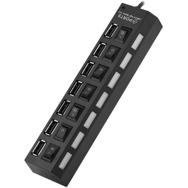 USB 2.0 Hub 7 portar USB splitter Flera USB-portar Adapter Höghastighets 480mbps[360]