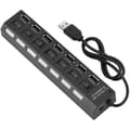 Miniatyrbild 1 av 4: USB 2.0 Hub 7 portar USB splitter Flera USB-portar Adapter Höghastighets 480mbps[360]