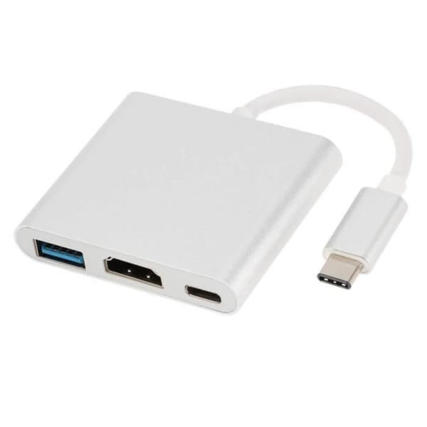 QN Hub USB 3.1 Typ-C hane till HDMI-adapter - USB 3.0 - USB-C - WhiteHub @4