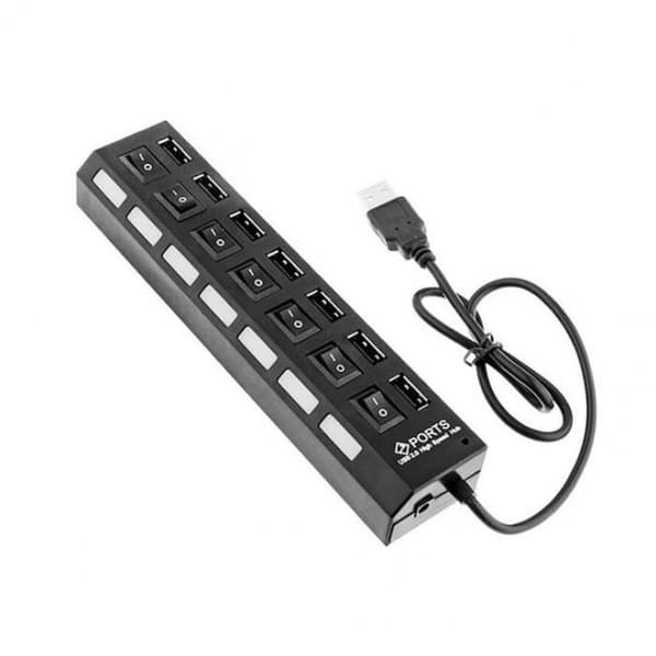 7 Port Version Black - Binful EUb 2 Hi-Speed 7-Port Splitter Hub Expander Multiple Converter Adapter för PC Laptop