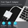 Miniatyrbild 2 av 4: 4K USB C till HDMI Adapter, Typ C Hub till HDMI Adapter Converter med USB 3.0-port och USB C-laddningsport kompatibel