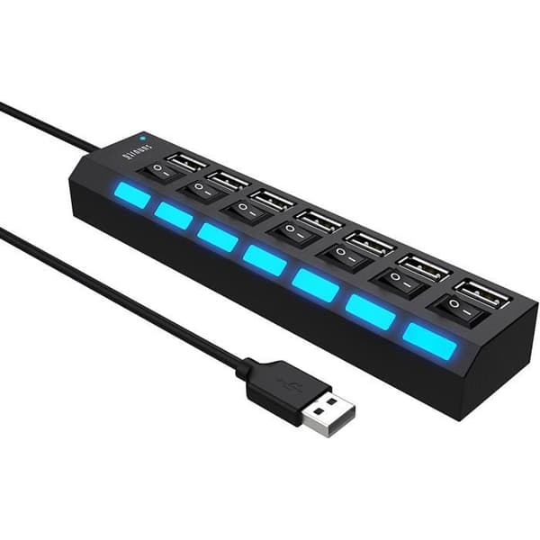 7-portars USB 2.0-hubb, USB-delare, för dataöverföring och synkronisering, flera USB-portar [263]
