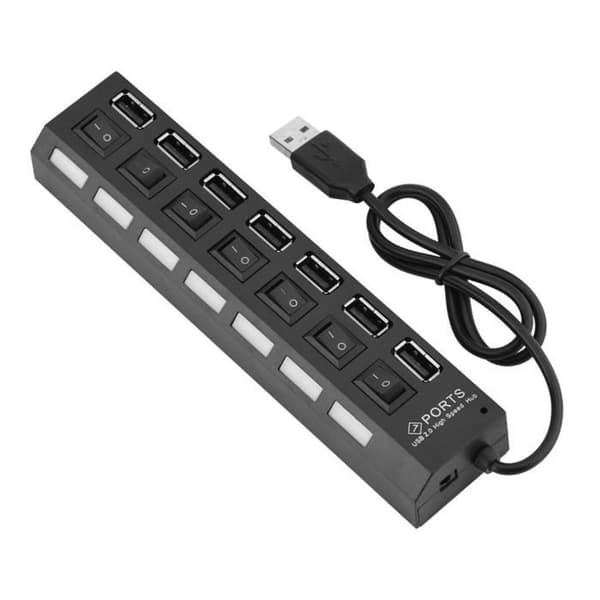 VBESTLIFE 480 Mbps USB-hubbar 7-portar Multiple USB 2.0 Hub, Multi-Function Hub Splitter High Speed Data Transfer 18397