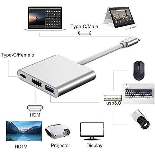 USB Type-C-adapter - Ej specificerad - 4K - 3 i 1 - Plug and Play - Bred kompatibilitet