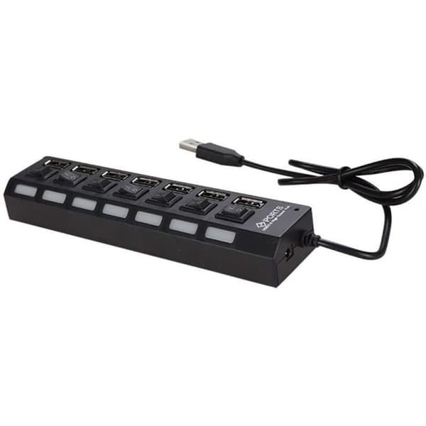 USB Hubs USB Hub JDL-A7 USB HUB Hub 7 portar USB 2.0 Oberoende Switch High Speed Indicator Ultra Slim Splitter 21289