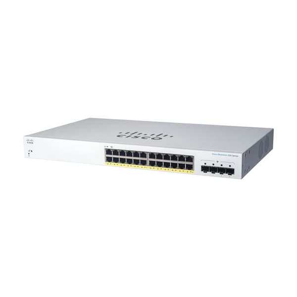 Switch - Cisco - CBS220-24FP-4G-EU - 24 portar GE - PoE+ 382W - 4x1G SFP
