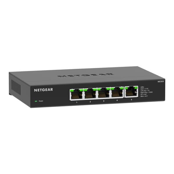 Unmanaged Ethernet Switch - Netgear - MS305-100EUS - 2,5G - 5 portar - Svart
