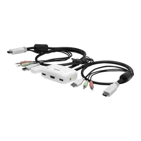 TRENDnet TK 215i Monitor-tangentbord-mus-ljudswitch 2 x KVM - Ljud 1 lokal användare stationär dator Vit