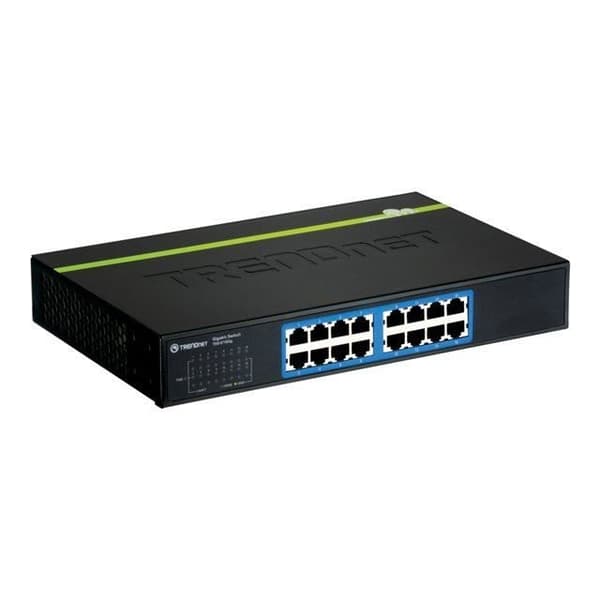 Trendnet TEG-S16Dg 16-portars Gigabit GRÖN Switch Svart
