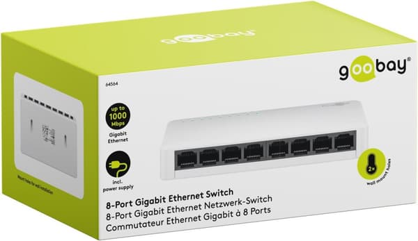 8-ports Gigabit Ethernet-nätverksomkopplare
