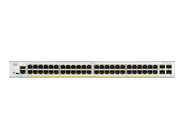 Cisco Catalyst 1300-48P-4G Managed Switch, 48 Port GE, PoE, 4x1GE SFP, Limited Lifetime Protection (C1300-48P-4G), Managed, L2/L3, Gigabit Ethernet (
