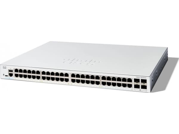 Cisco Catalyst 1300-48T-4X Managed Switch, 48 Port GE, 4x10GE SFP+, Limited Lifetime Protection (C1300-48T-4X), Managed, L2/L3, Gigabit Ethernet (10/