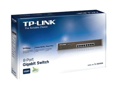 TP-Link TL-SG1008 - Switch - 8 x 10/100/1000 - stasjonær Sort