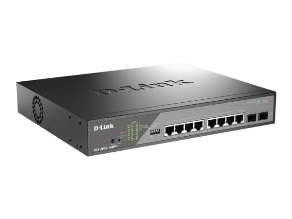 D-Link DSS-200G-10MPP/E, Managed, L2, Gigabit Ethernet (10/100/1000), Full duplex, Power over Ethernet (PoE), 1U