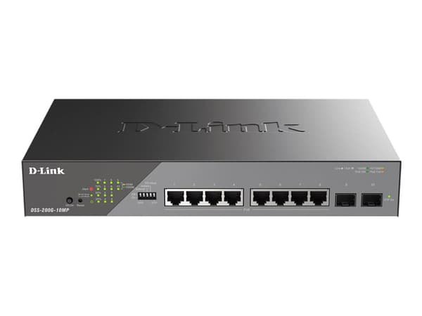 D-LINK Switch 8G 2SFP PoE++ 130W 8x10/100/1000 2xSFP vifteløs