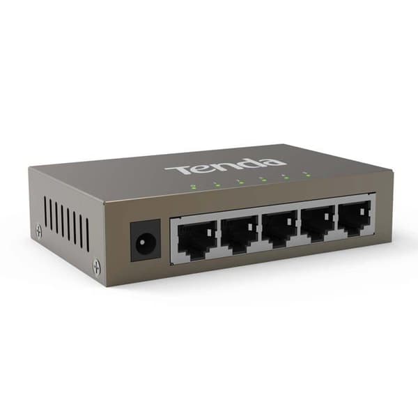 TENDA 5 Port Gigabit Ethernet Switch 10/100/1000 Mbps, RJ45 Switch Hemnätverk, Desktop Switch, Plug & Play, Metal, TEG1005