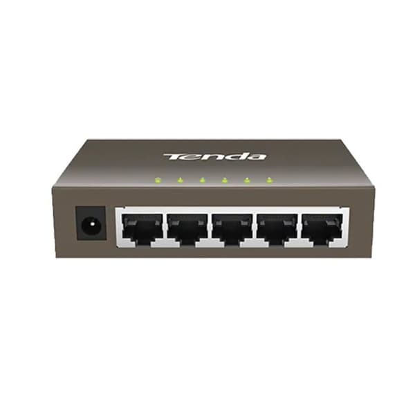 TENDA 5 Port Gigabit Ethernet Switch 10/100/1000 Mbps, RJ45 Switch Hemnätverk, Desktop Switch, Plug & Play, Metal, TEG1005