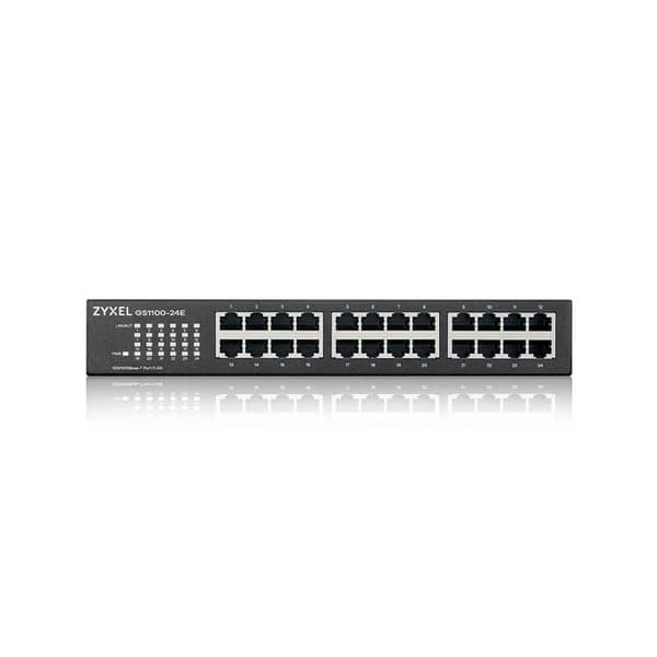 Kommuntator - Zyxel - GS1100-24E - 24 portar Gigabit Ethernet - Icke hanterad - Fläktlös Svart