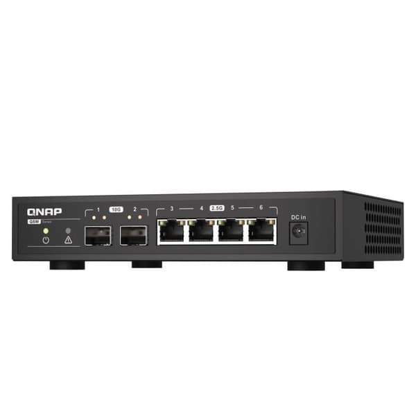 Plug & Play Switch - QNAP - QSW-2104-2S - 2 10GbE SFP+-portar - 4 2,5GbE-portar - 2RJ45.